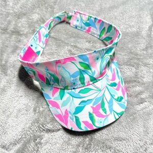 Lilly Pulitzer It's A Match Visor Womens Pink Floral Resort Beach Preppy